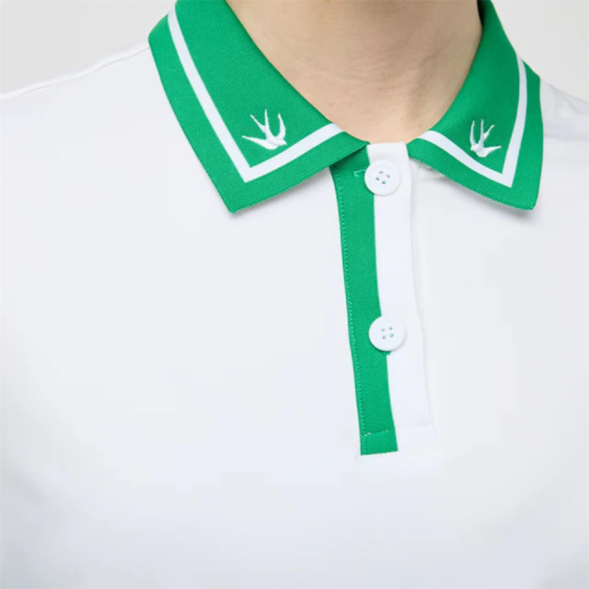 Womens Tech Jersey Boxy Birdie Polo White/Sport Green