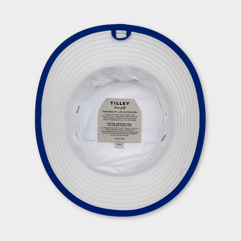 Tilley Wide Brim Bucket Hat White/Cobalt Blue