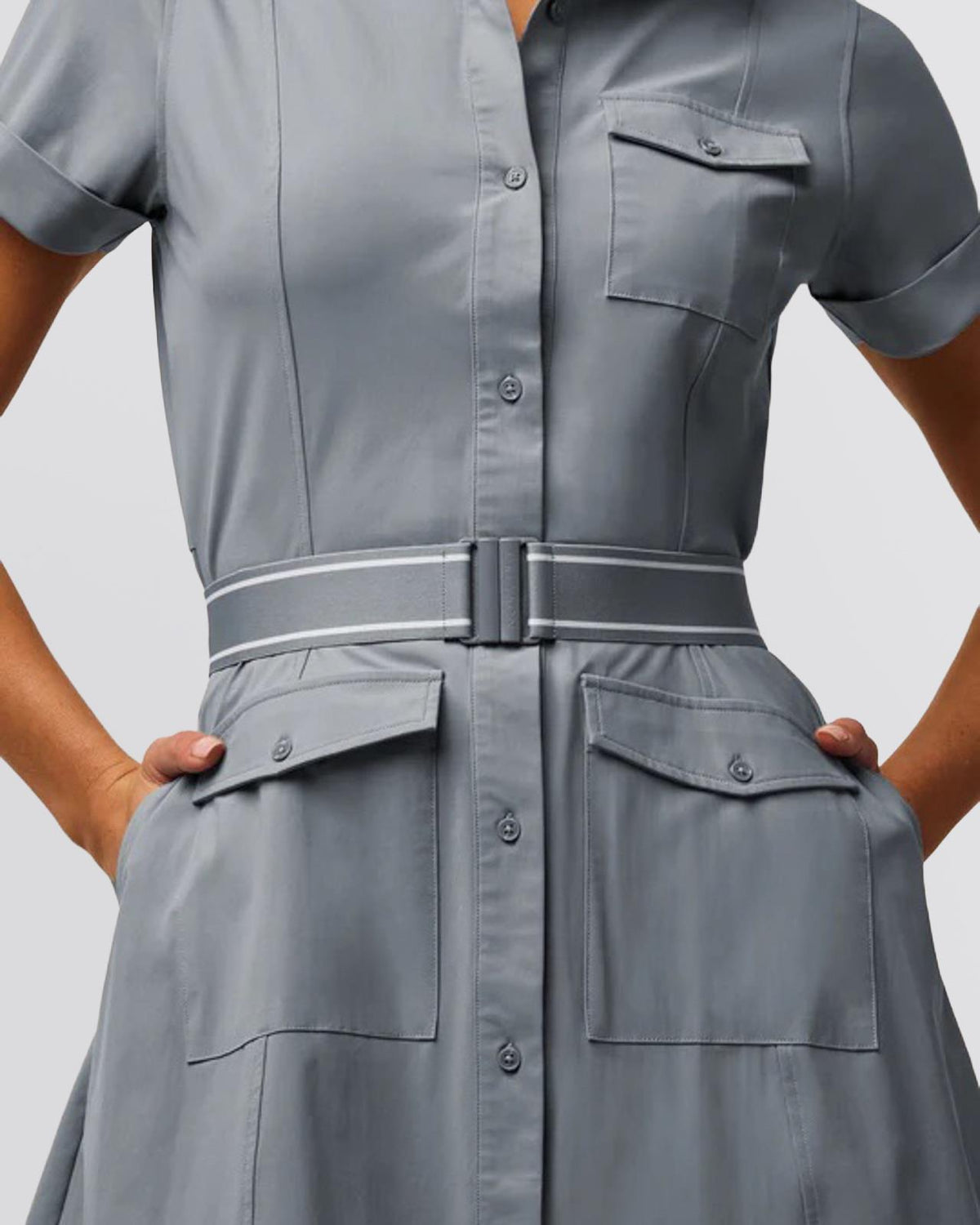 Womens Phoenix Belted Shirt Dress Bluestone