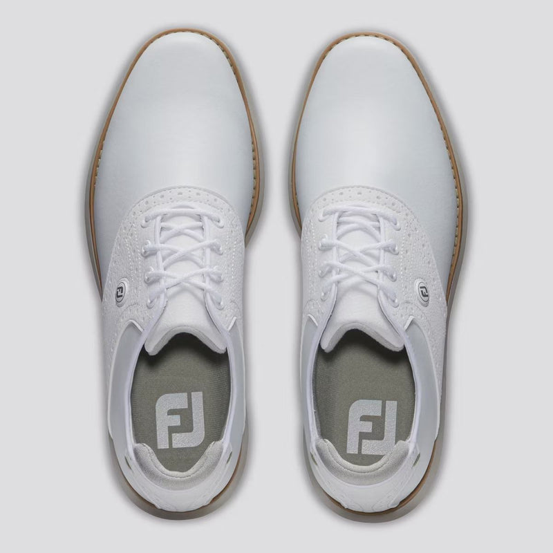 Womens FJ Traditions Cleated Laced Golf Shoes White/Grey