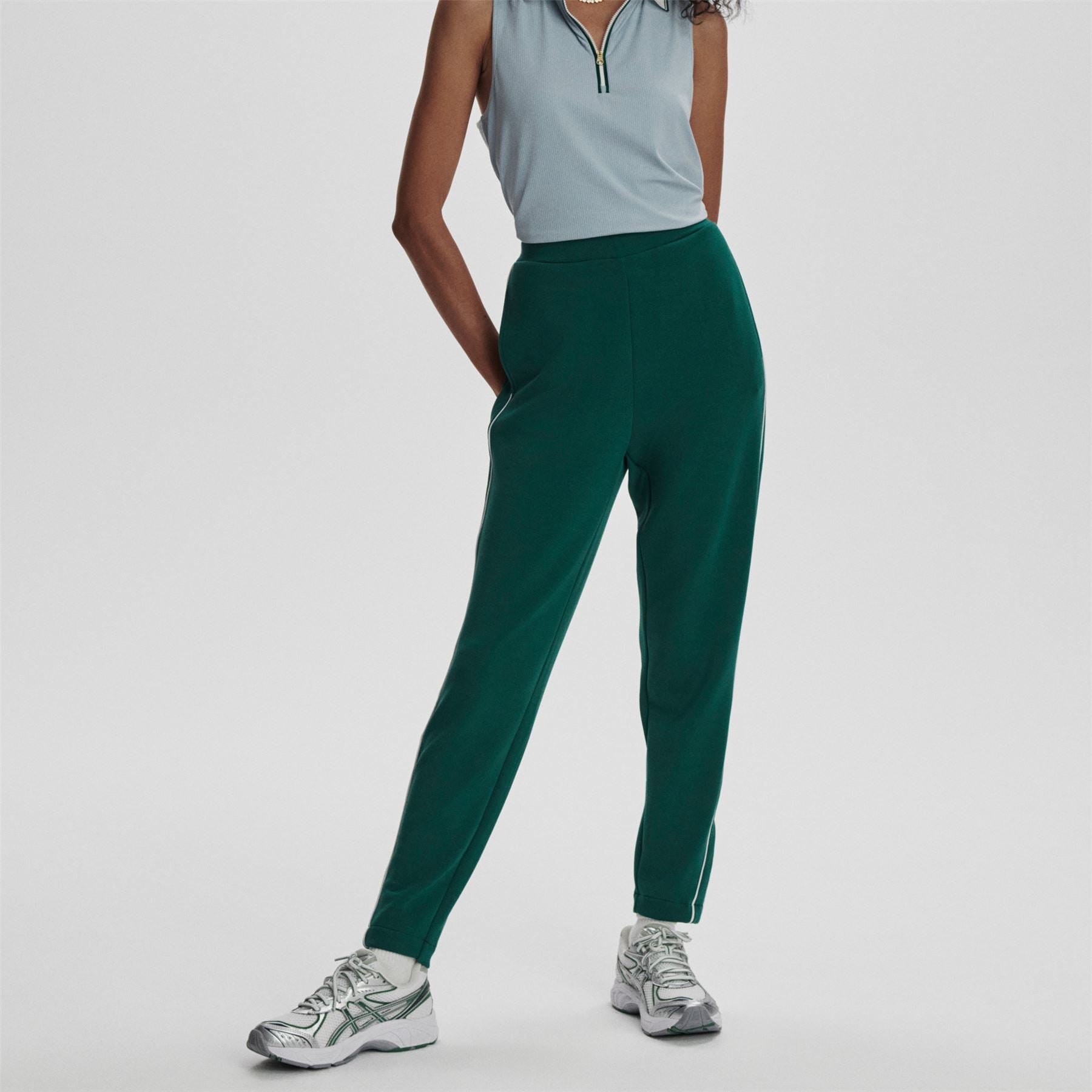 Womens The Slim 27.5 Piped Pants Forest