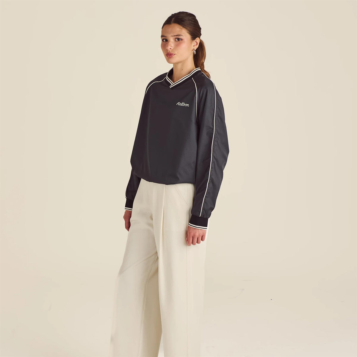 Womens Alessia Windbreaker Pullover Black