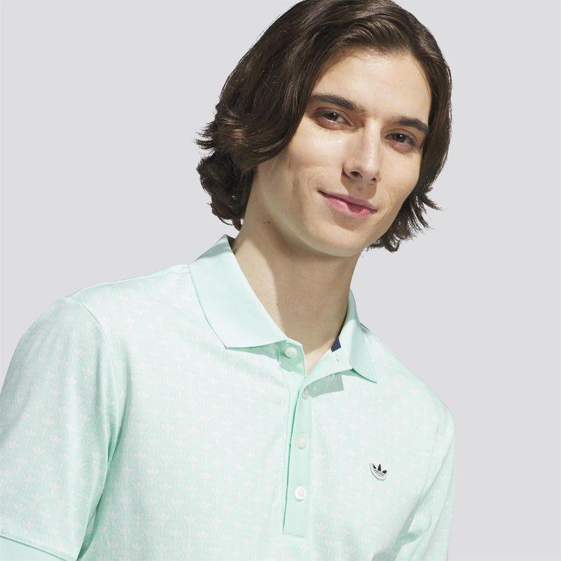 Originals All Over Trefoil Polo Clear Mint/Chalk White