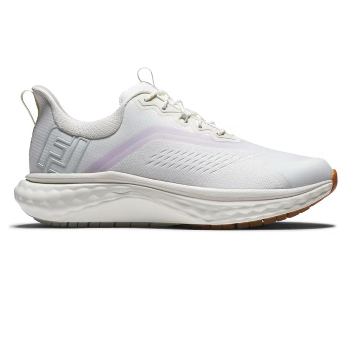 Womens Quantum Spikeless Golf Shoes Cream/Purple/Blue