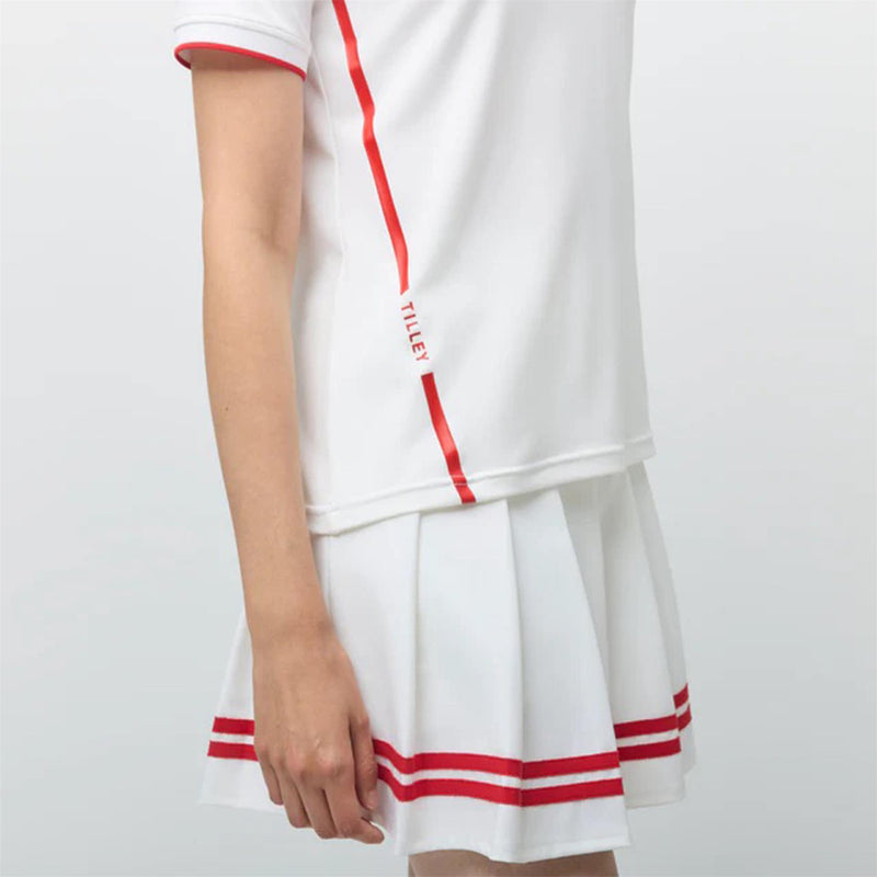 Womens Tech Jersey Club Polo White/Sport Red