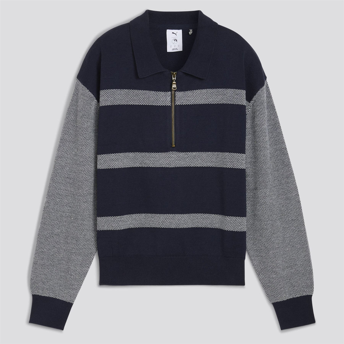 x AP Womens Sweater Collared Quarter Zip Deep Navy