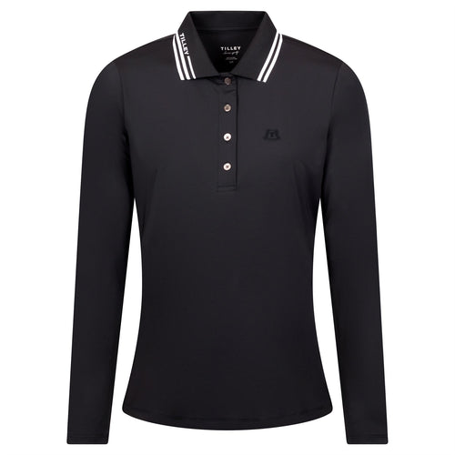 Womens LS Polo Black - AW24