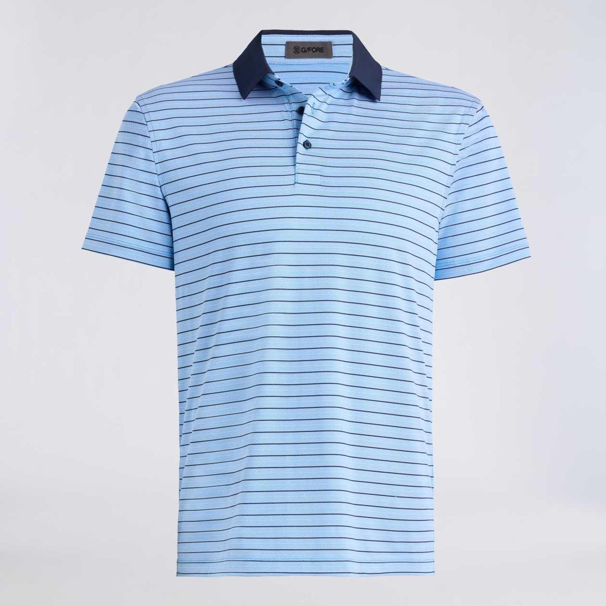 Herringbone Stripe Tech Jersey Polo Classic Red/Twilight
