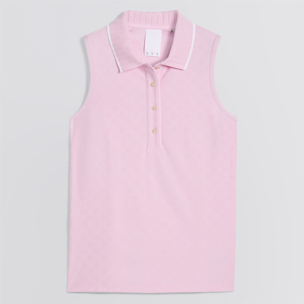 x AP Womens Jacquard SL Polo Pale Pink