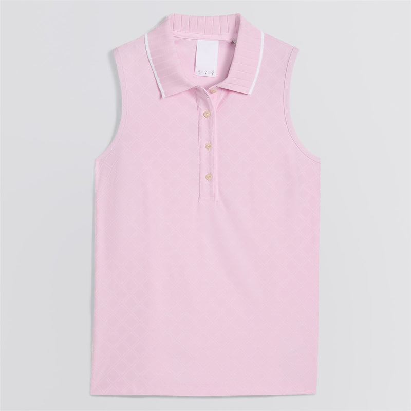 x AP Womens Jacquard SL Polo Pale Pink