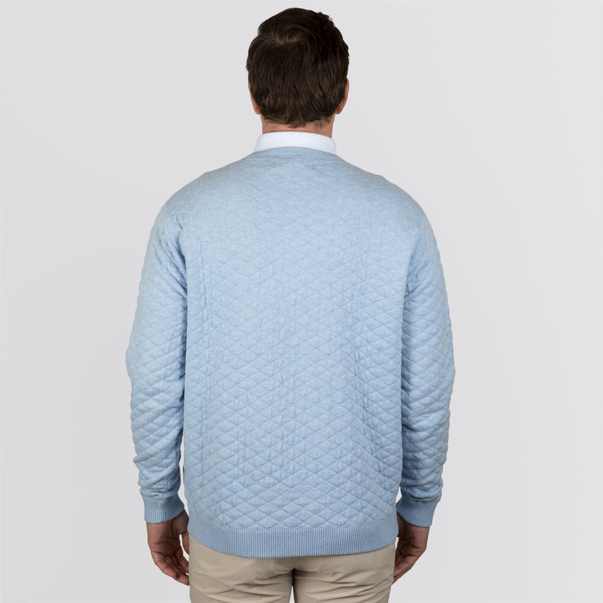 The Ward Jacquard Sweater Heathered Vista Blue