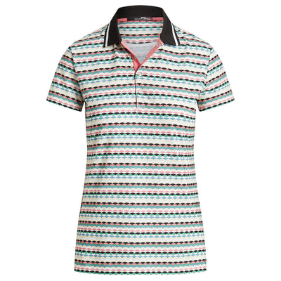 Womens Tailored Fit Print Jersey Polo Shirt Active Scallops - SS23
