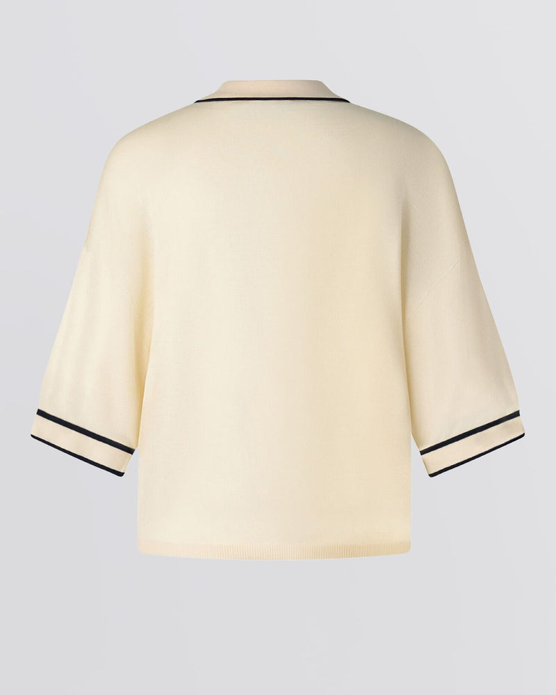 Womens Paris Knit Polo Shirt Eggshell