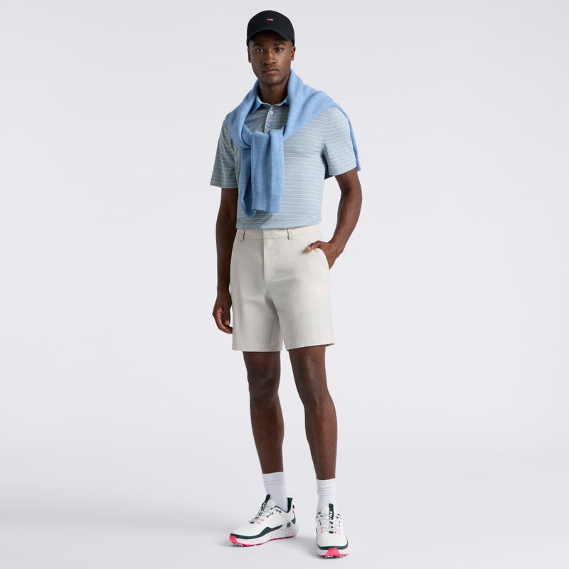 Herringbone Stripe Tech Jersey Polo Pine/Baja
