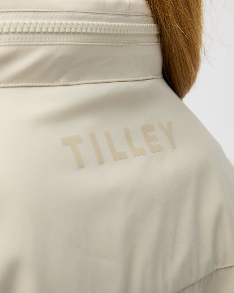 Womens Full Zip Rain Jacket Light Tan