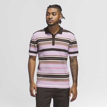 adidas Golf Originals Orignals Knit Stripe Polo Bliss Lilac/Dark