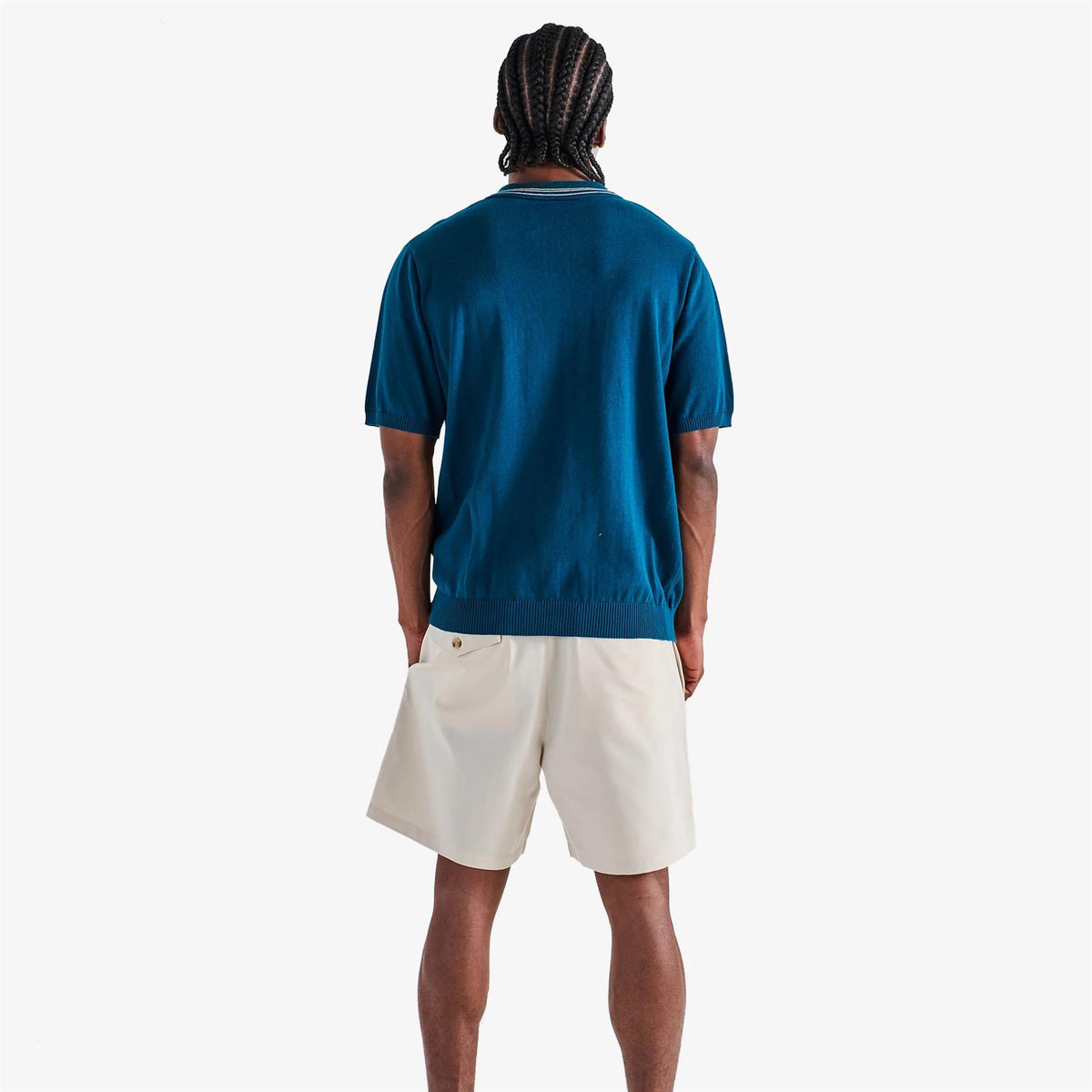 Campania Knit Polo Azurra