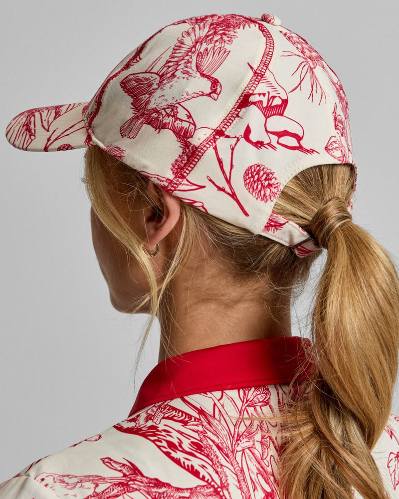 Womens Technical Cap Red Botanical