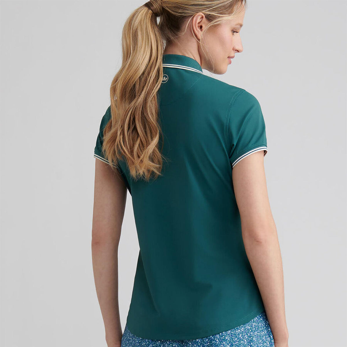 Womens Canterbury Tipped Sport Mesh Polo Deep Jade/Ivory