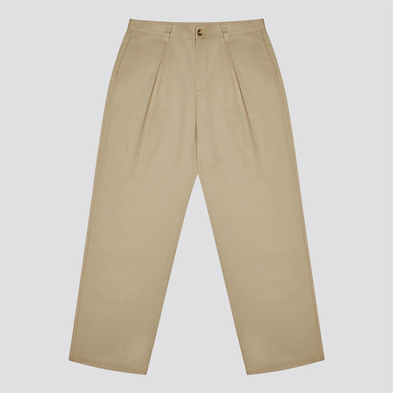 Reverse Pleat Pants Khaki