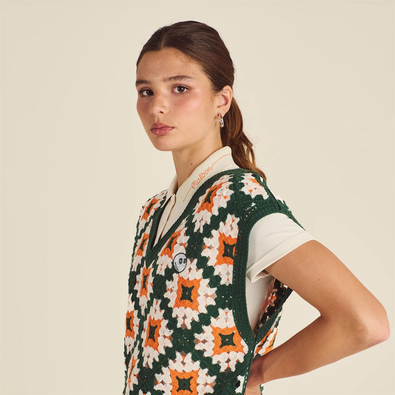 Womens Bianca Knit Vest Ivory Multi