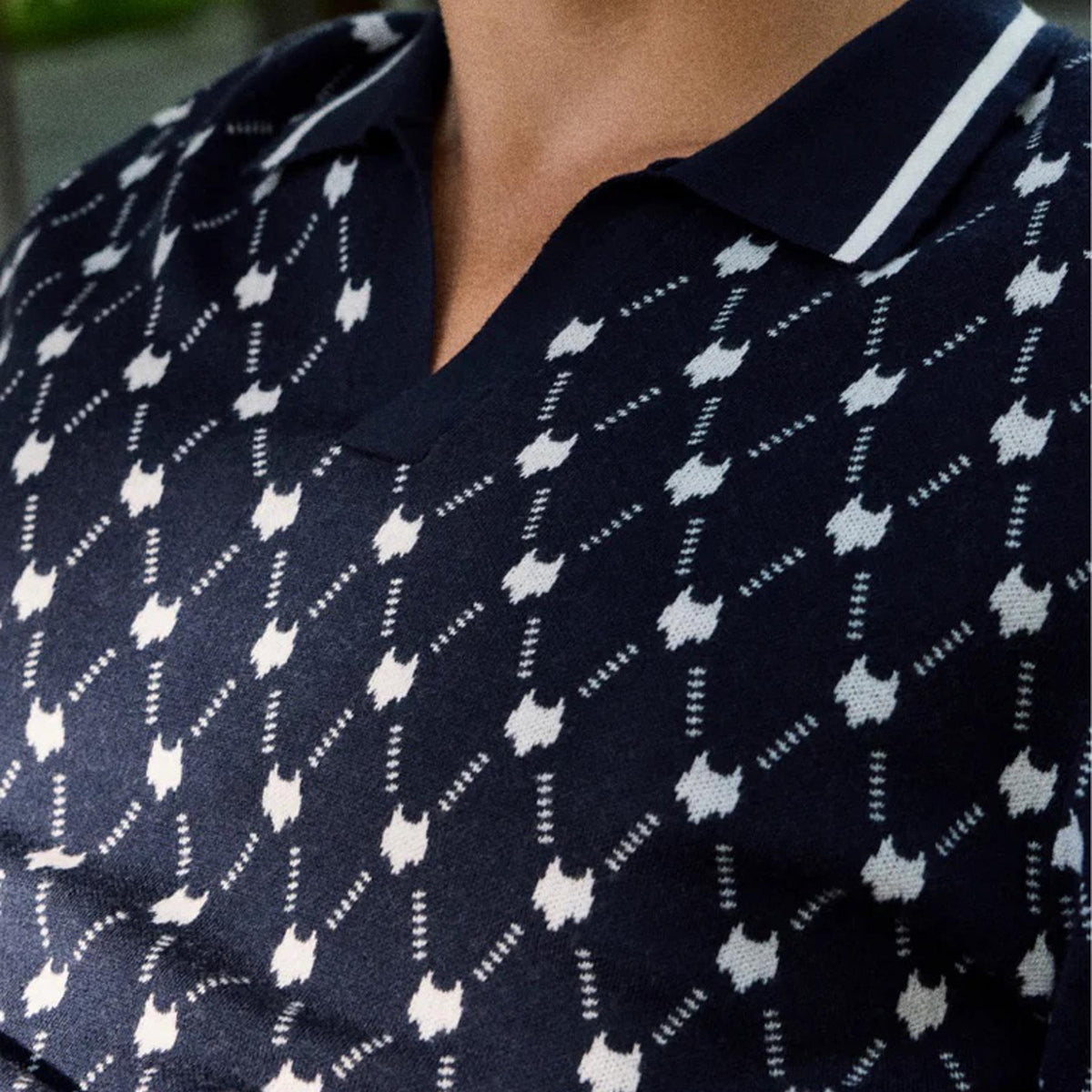 Wolf Chain Johnny Collar Saratoga Polo Maltese Blue