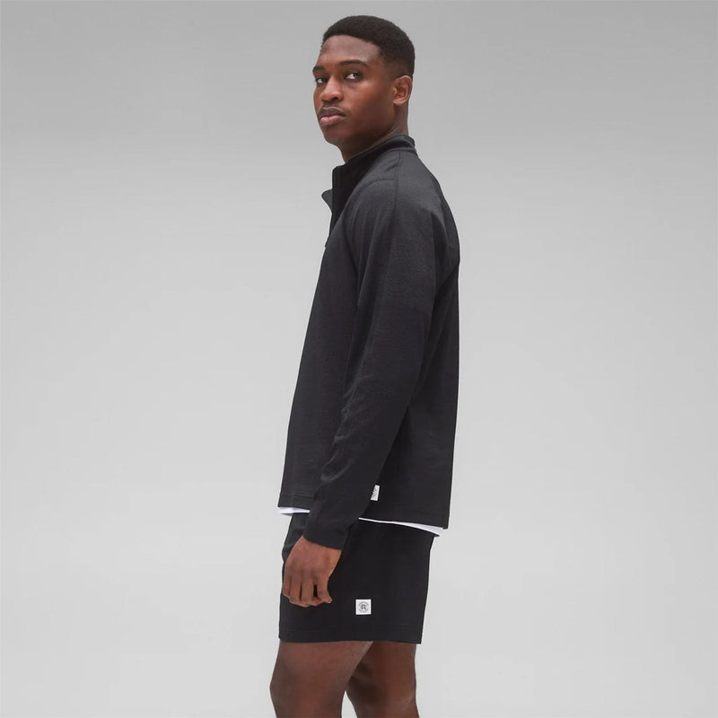 Solotex Mesh Tiebreak Quarter Zip Black