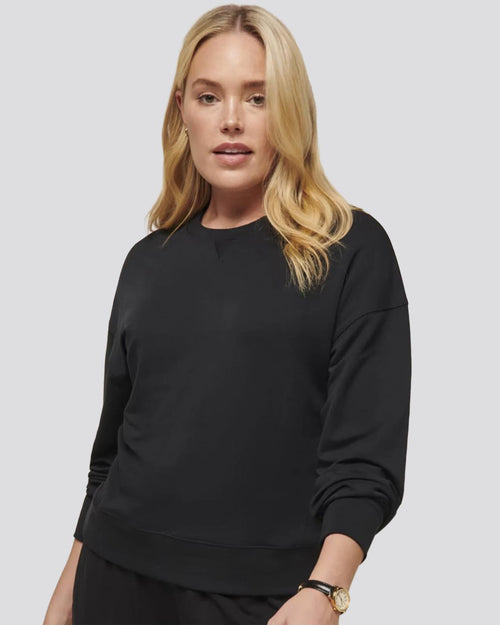 Womens Cloud Terry Crew Knit Black