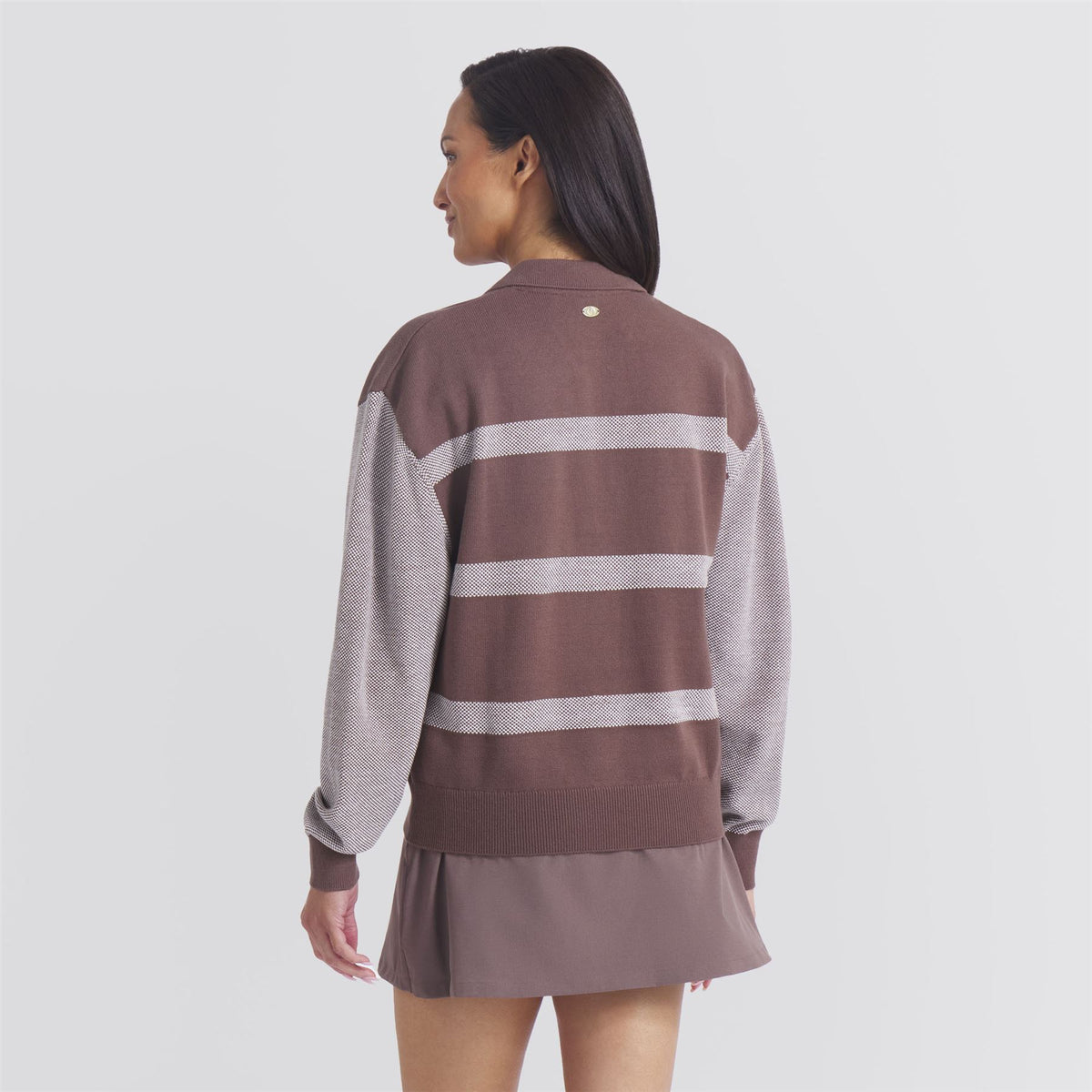x AP Womens Sweater Collared Quarter Zip Flat Bronze