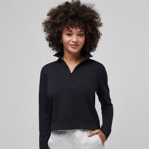 Womens Cloud Half Zip Mid Layer Black