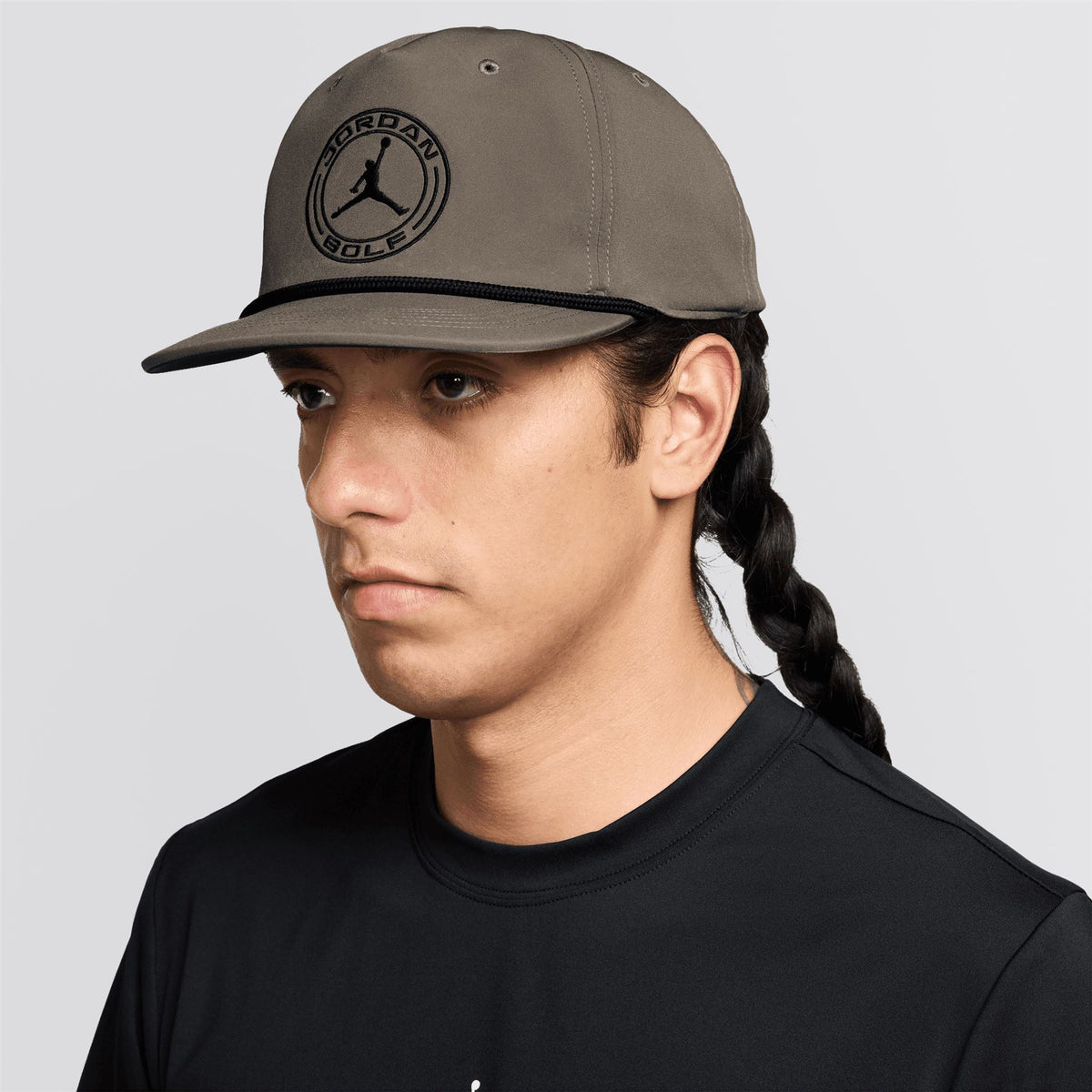 Jordan Pro Structured Dri-FIT Flat-Brim Golf Hat Olive Grey/Kelly Green/Black