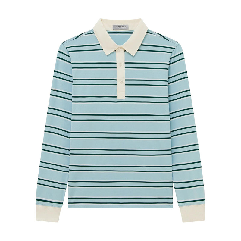 Vintage Henley LS Polo Shirt Blue Vintage