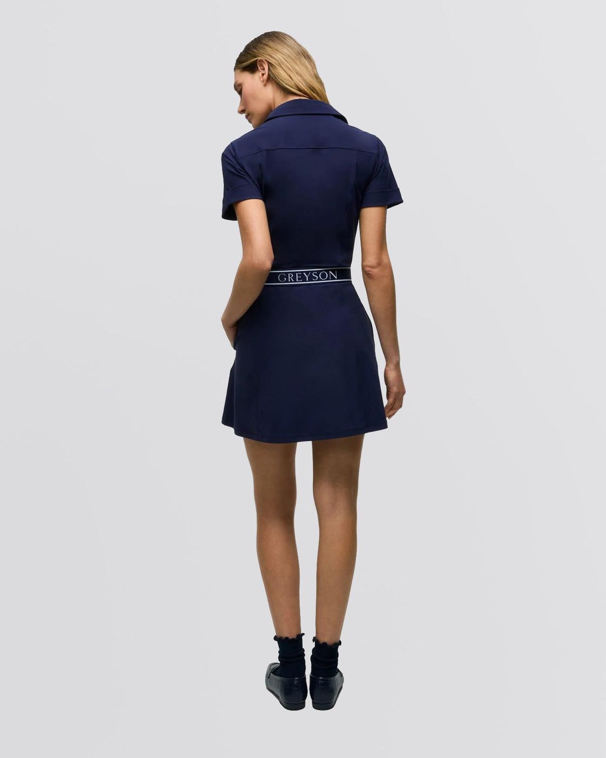Womens Phoenix Belted Shirt Dress Maltese Blue