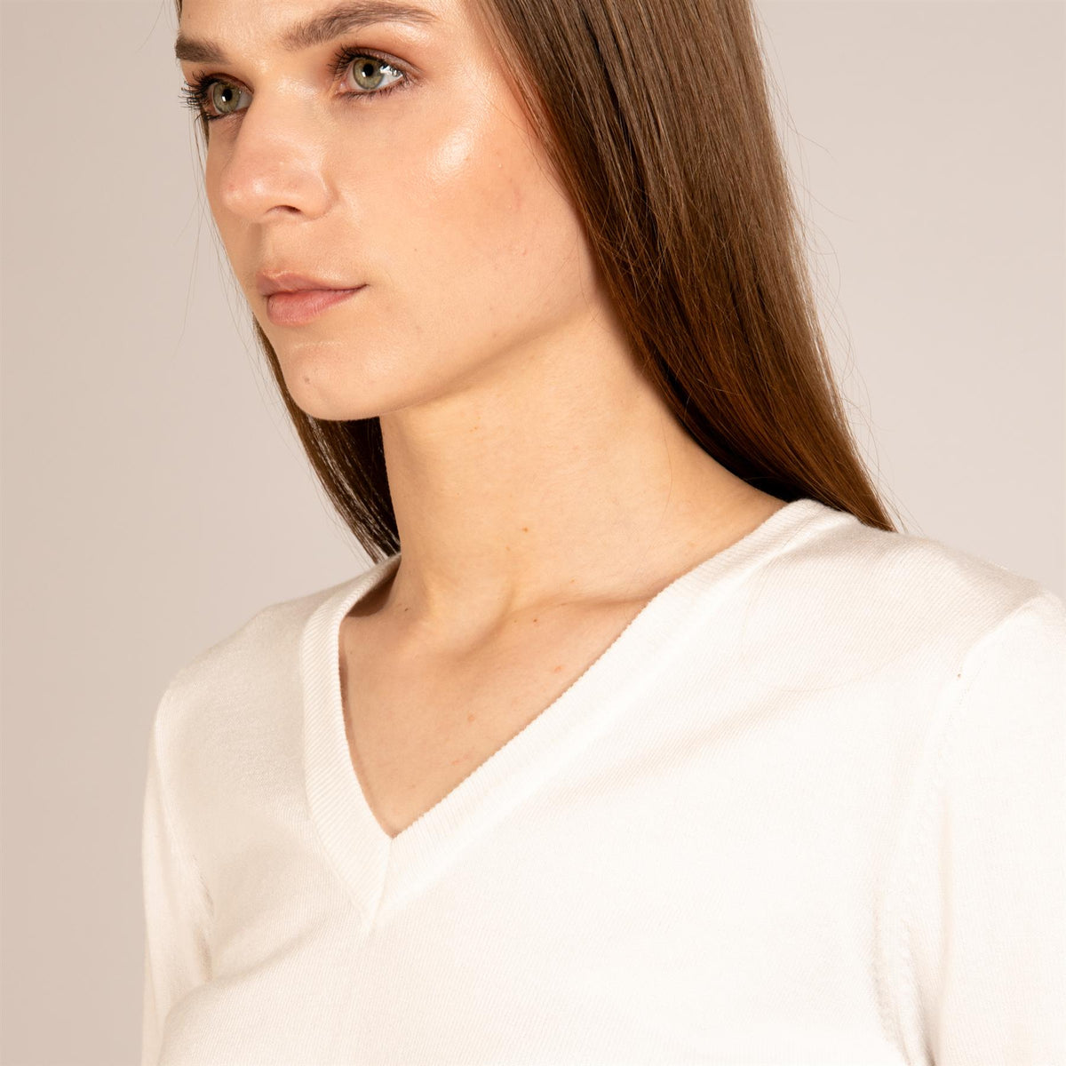 Womens The Summer V-Neck Sweater White