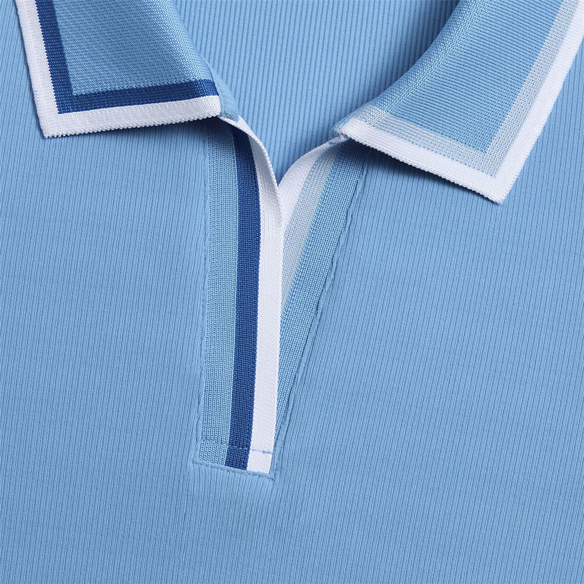 Johnny Collar Rib Tech Nylon SL Polo Azul