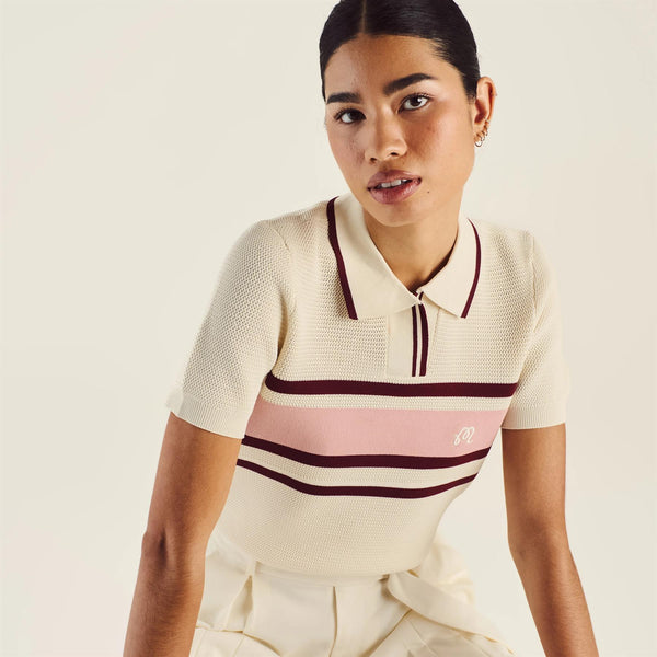 Malbon Golf Carina Polo Ivory | TRENDYGOLF USA