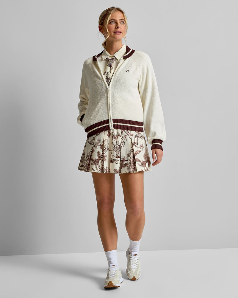 Womens Knit Raglan Jacket Cream