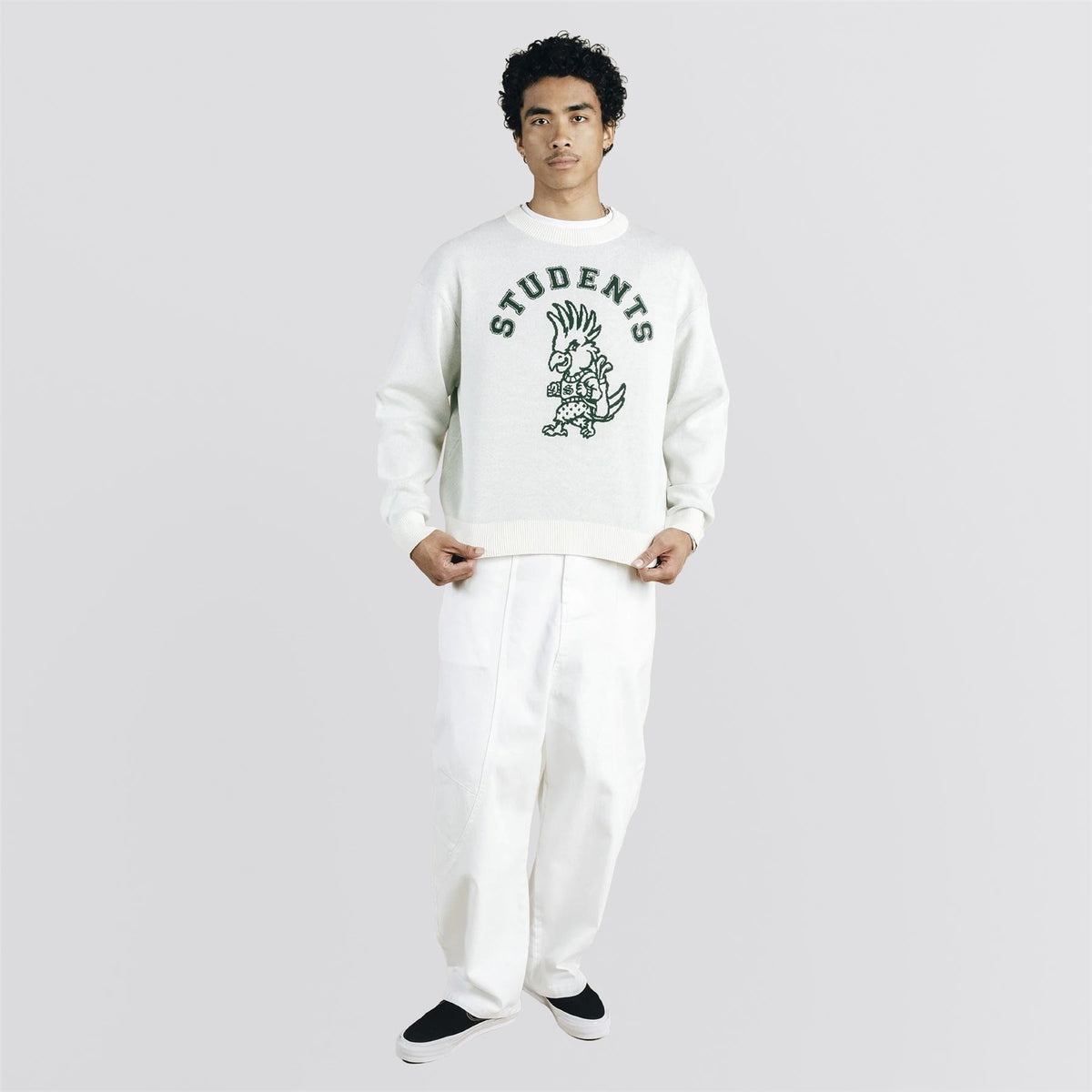 Chip Knit Crew Sweater Cream
