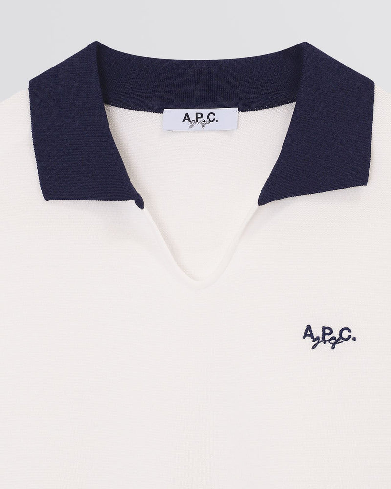 Maryse Knit Sweater Polo Shirt White