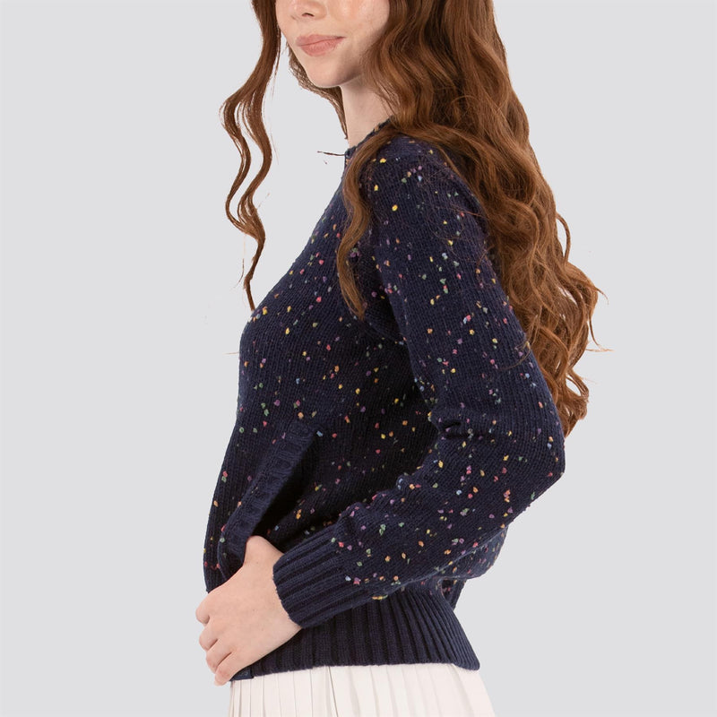 Womens Speckle Sweater Navy