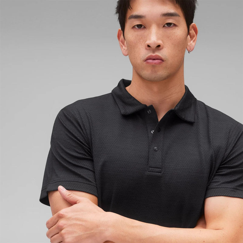 Solotex Mesh Tiebreak Polo Black