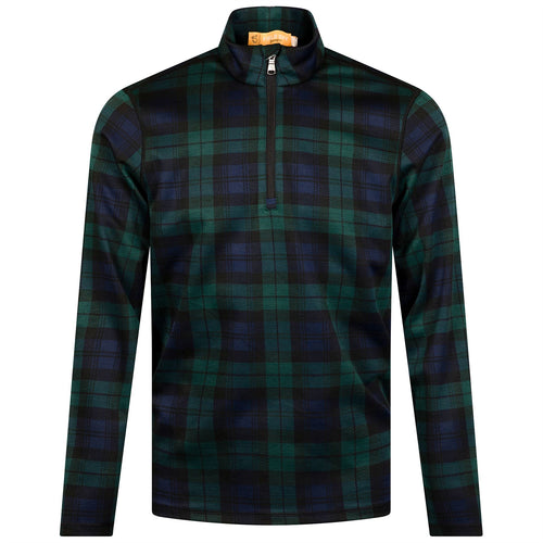 Palmer Doubleknit Quarter Zip Mid Layer Blackwatch Plaid