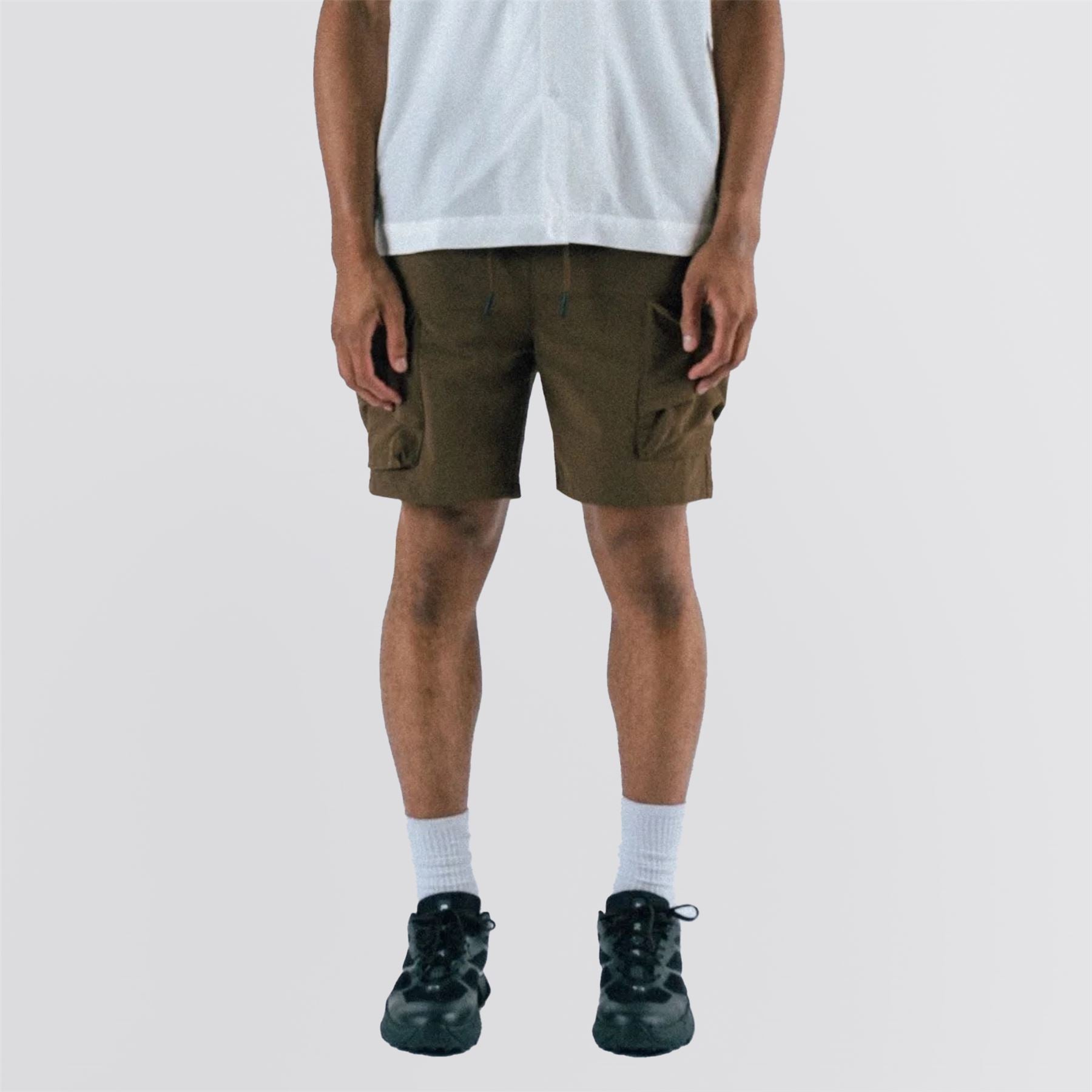Numeric Nylon Cargo Shorts Brown