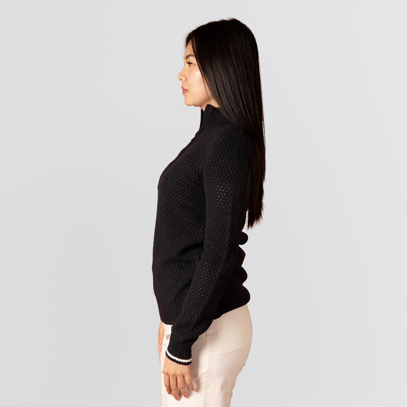 Womens Penelope Quarter Zip Sweater Navy