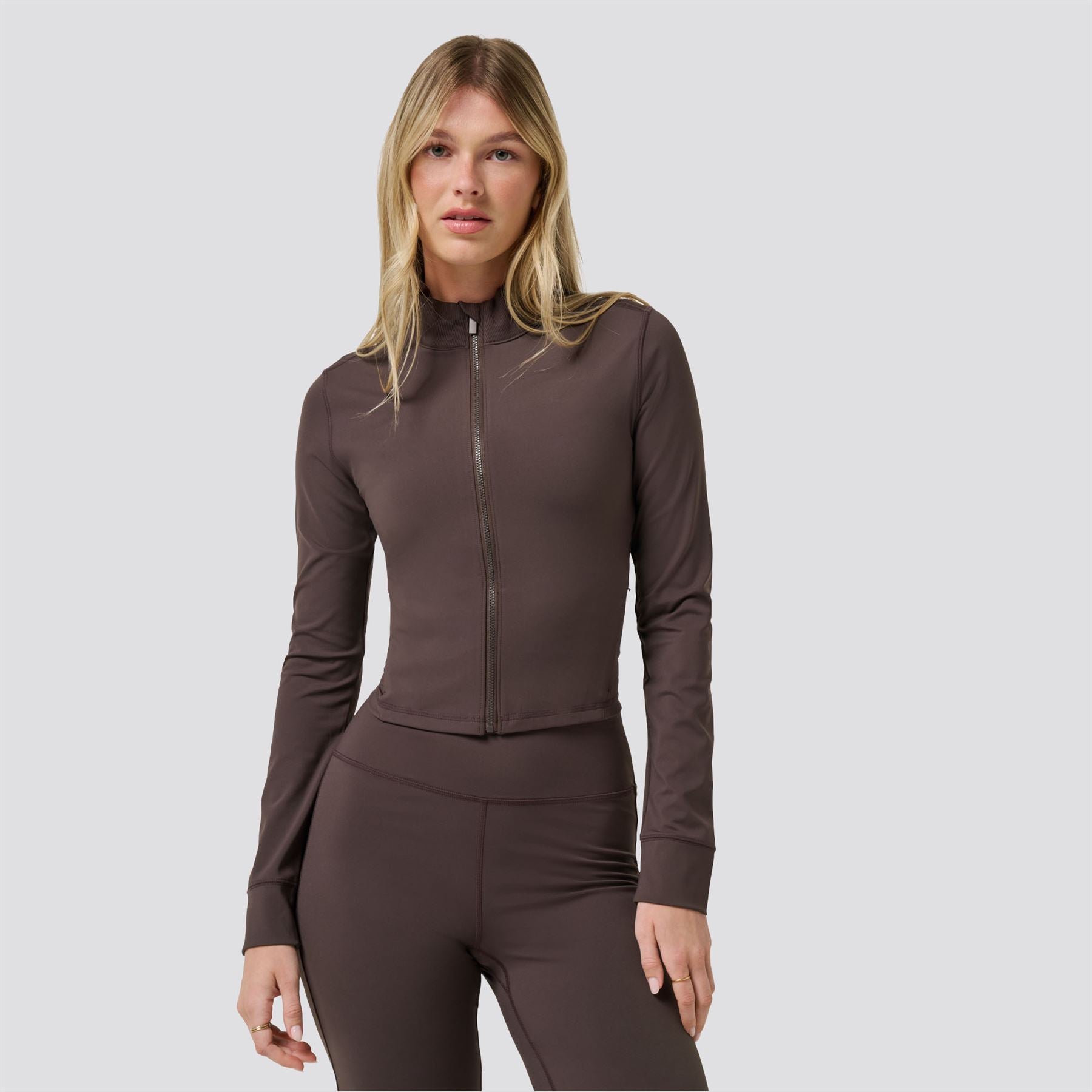 Womens Moveknit Full Zip Jacket Coffee Grounds