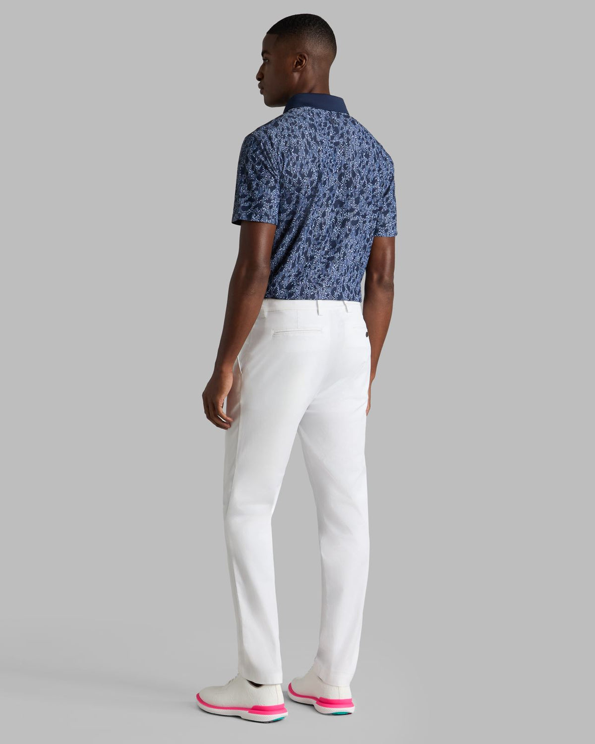 Woody Contrast Collar Tech Pique Polo Twilight