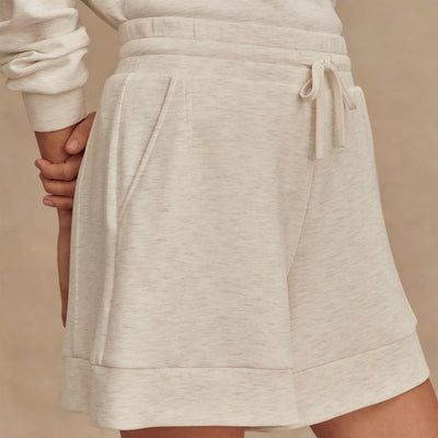 Womens Alder High Rise 5.5 Inch Shorts Ivory Marl