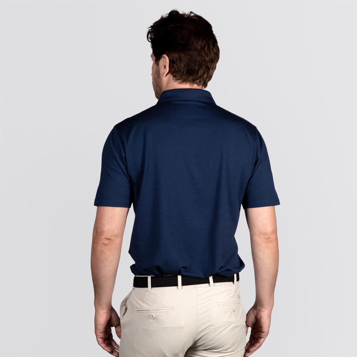 Excursionist Flex Herringbone Knit Polo Navy