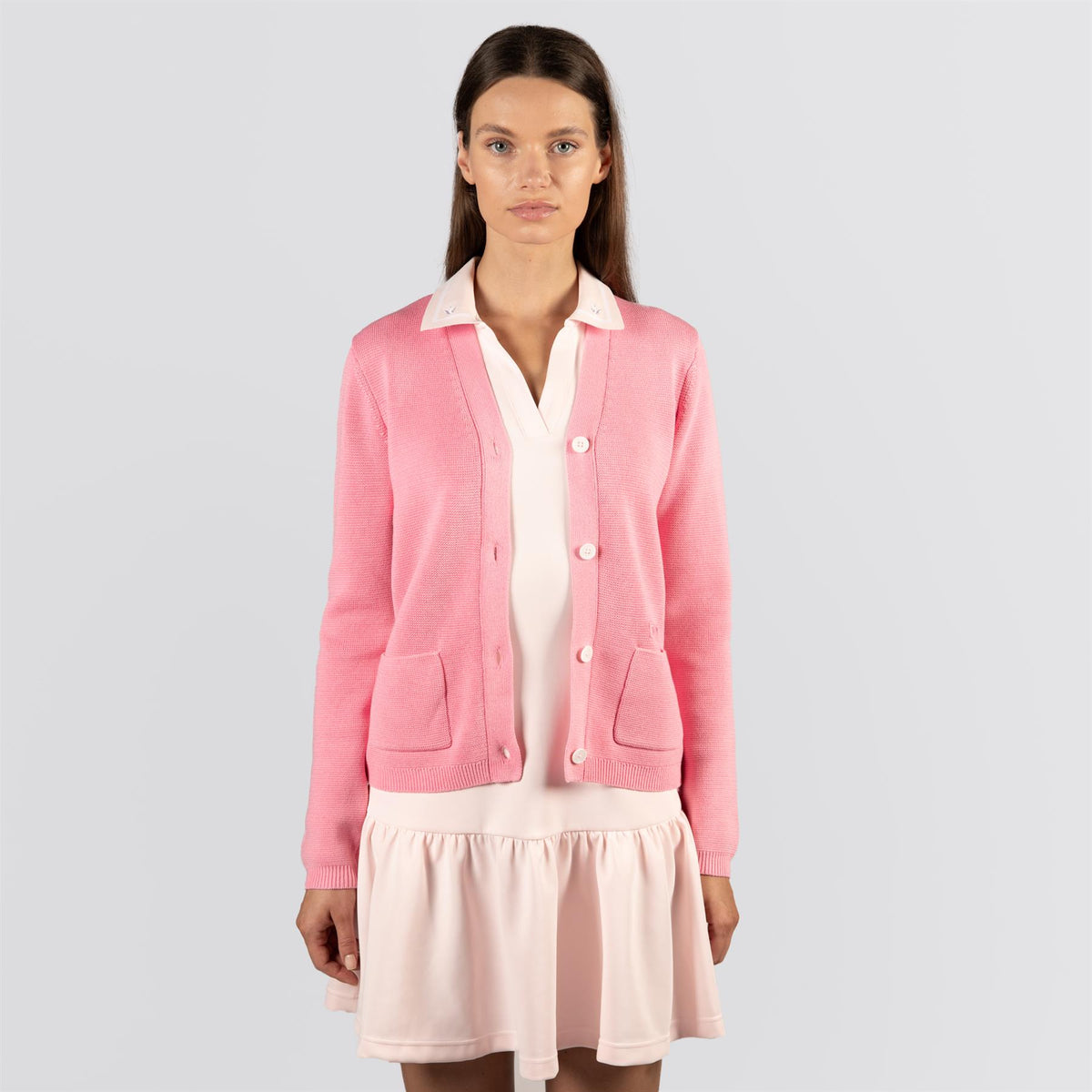 Womens Cotton Milano Cardigan Pink