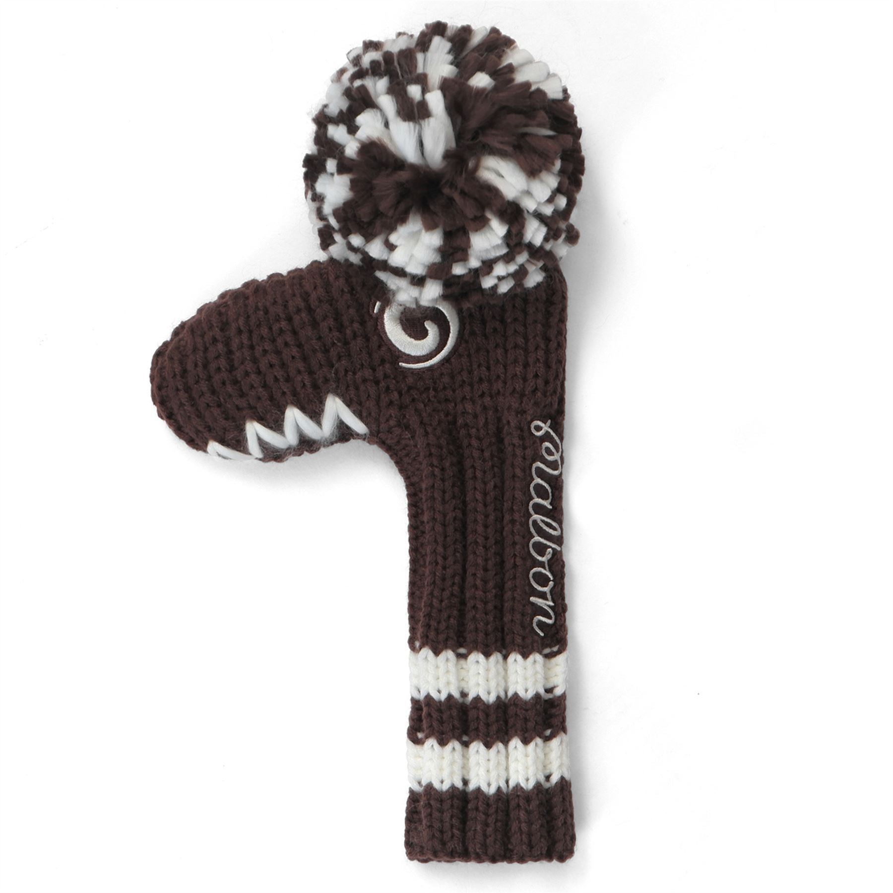 Malbon Golf Pom Knit Blade Cover Brown | TRENDYGOLFUSA.COM